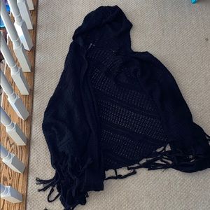 black sweater w hood